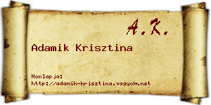 Adamik Krisztina névjegykártya
