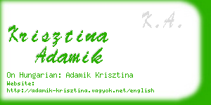 krisztina adamik business card